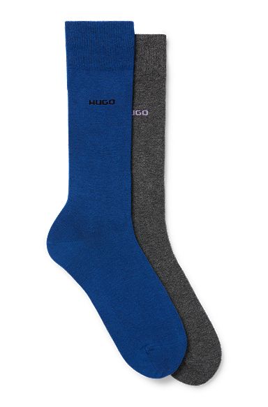 Two-pack of socks in a cotton blend, Dark Blue