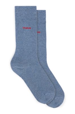 Shop Hugo Two-pack Of Socks In A Cotton Blend In Light Blue
