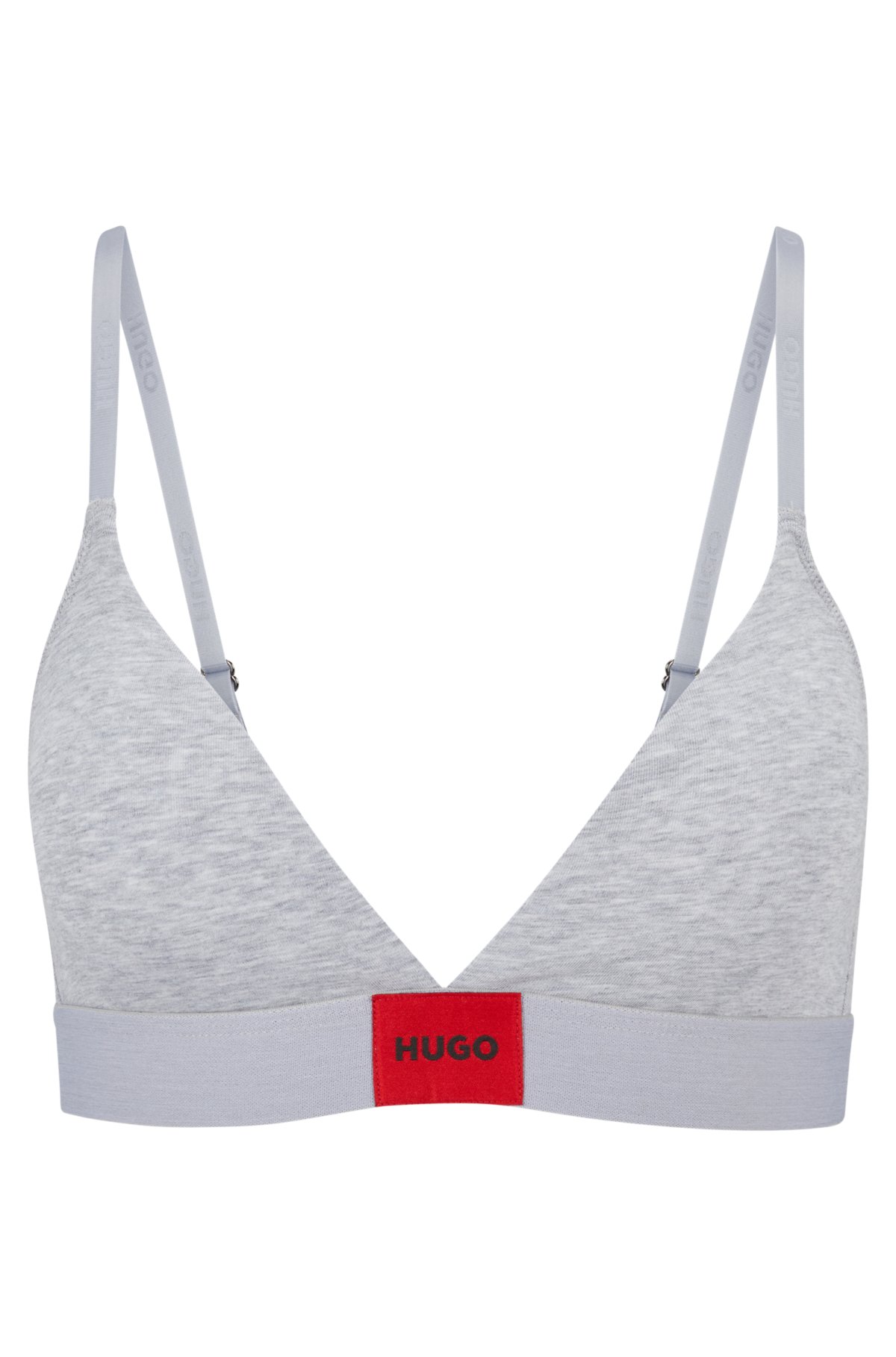 BOSS Padded triangle bra in stretch fabric with contrast logo