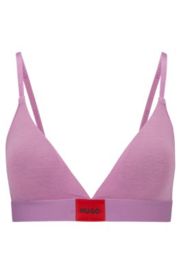 HUGO Velvet Padded Triangle Bra Burgundy Red at  Women's Clothing  store