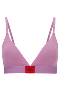 HUGO - Crossed-back bralette in stretch cotton with logo band