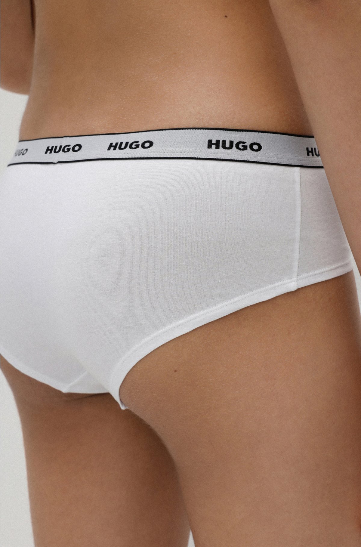 HUGO - Three-pack of logo hipster briefs in stretch cotton