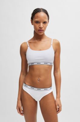 Three-pack of stretch-cotton thongs, White