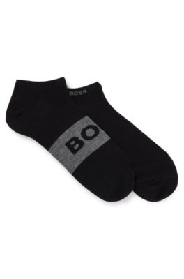 Hugo Boss Two-pack Of Ankle-length Socks In Stretch Fabric In Black