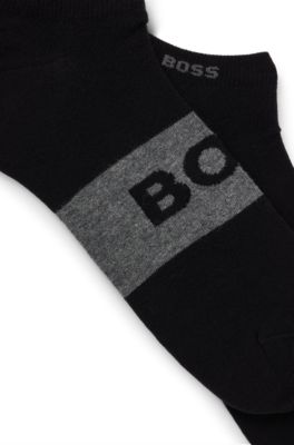 Two-pack of cotton-blend socks in an ankle length, Black