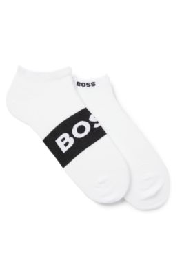 Hugo Boss Two-pack Of Ankle-length Socks In Stretch Fabric In White