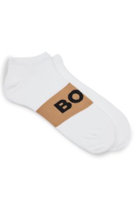 Hugo Boss Two-pack Of Ankle-length Socks In Stretch Fabric In White