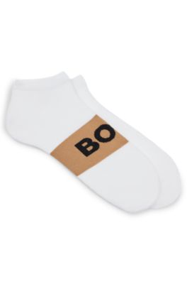 Hugo Boss Two-pack Of Ankle-length Socks In Stretch Fabric In White