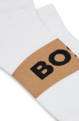 Two-pack of cotton-blend socks in an ankle length, White