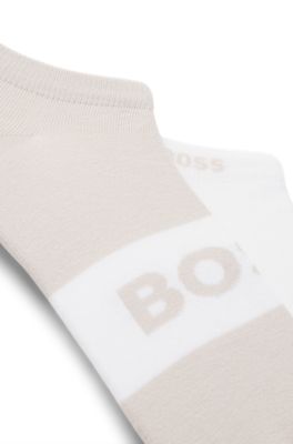 Two-pack of cotton-blend socks in an ankle length, Light Beige