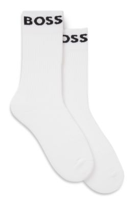 Hugo Boss Two-pack Of Quarter-length Socks In Stretch Fabric In White