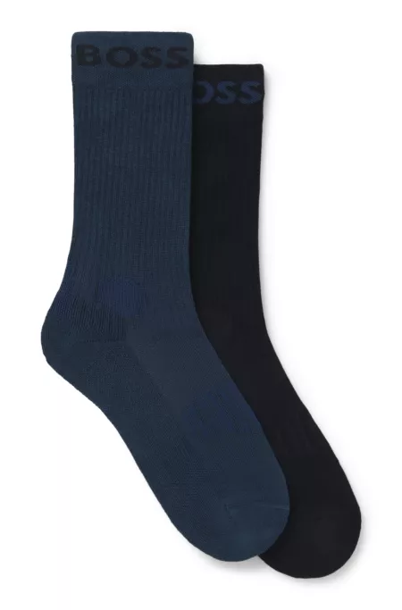Two-pack of regular-length socks in stretch fabric