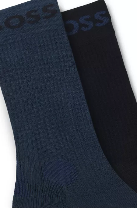 Two-pack of regular-length socks in stretch fabric