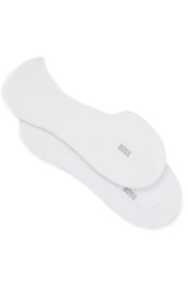 Hugo Boss Two-pack Of Invisible Socks In A Cotton Blend In White