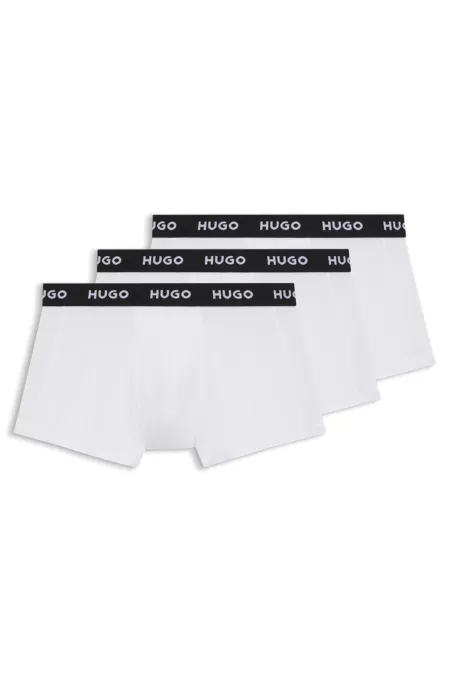 Three-pack of stretch-cotton trunks with logo waistbands