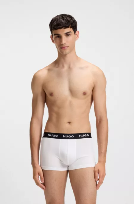 Three-pack of stretch-cotton trunks with logo waistbands