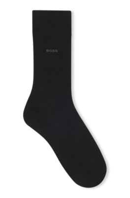 Calcetines de largo est&aacute;ndar en algod&oacute;n el&aacute;stico, Negro