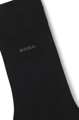 Stretch-cotton socks in a regular length, Black