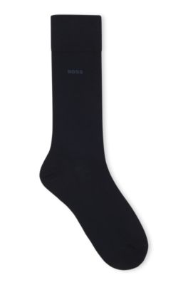 Calcetines de largo est&aacute;ndar en algod&oacute;n el&aacute;stico, Azul oscuro
