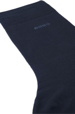 Stretch-cotton socks in a regular length, Dark Blue