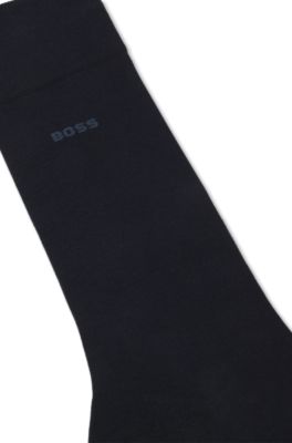 Calcetines de largo est&aacute;ndar en algod&oacute;n el&aacute;stico, Azul oscuro