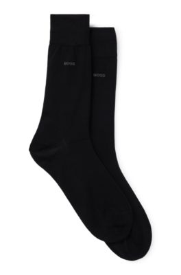 Hugo Boss Two-pack Of Socks In An Egyptian-cotton Blend In Black