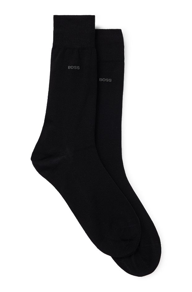 Two-pack of socks in an Egyptian-cotton blend, Black