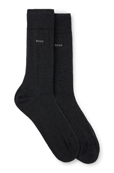 Two-pack of socks in an Egyptian-cotton blend, Dark Grey