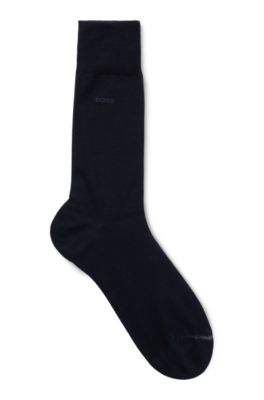 Hugo Boss Two-pack Of Socks In An Egyptian-cotton Blend In Dark Blue