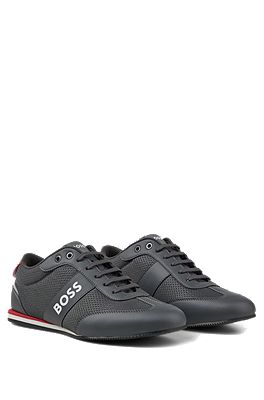 BOSS - Branded trainers with mesh and rubberized panels