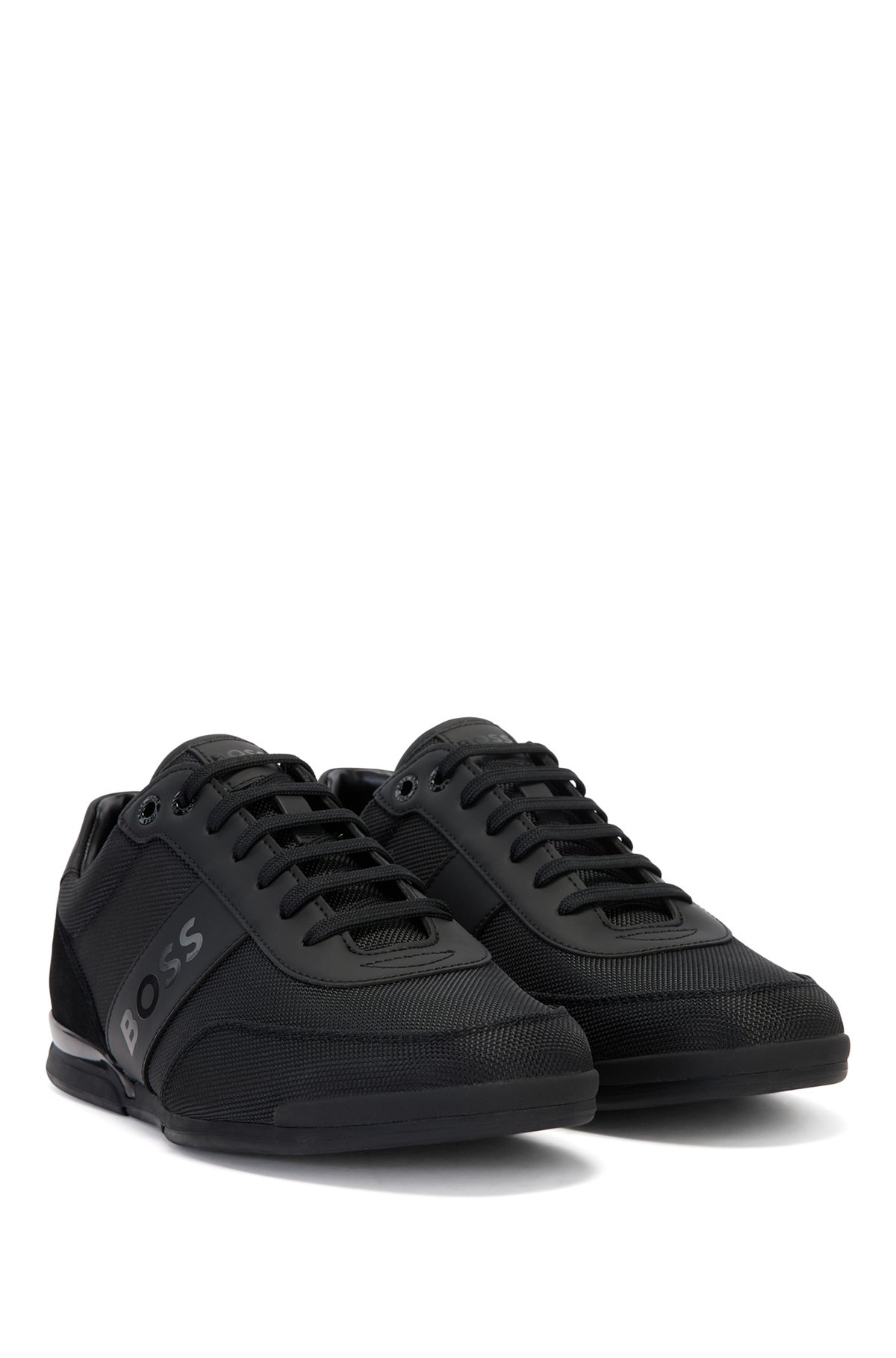 BOSS - Lace-up trainers with rubberized logo