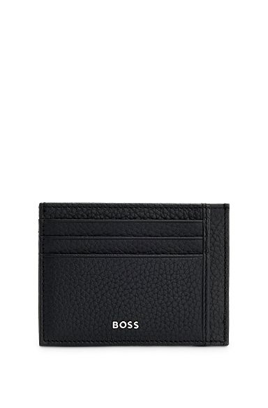 Boss Men's Italian-leather Card Holder - Black