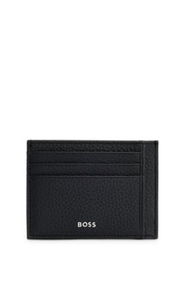 lærebog gerningsmanden rekruttere BOSS - Brass money clip with card holder in grained leather