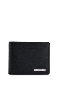 BOSS - Monogram-print wallet in Italian coated fabric and leather