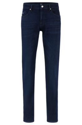Hugo Boss Slim-fit Jeans In Blue Italian Super-soft Denim In Dark Blue