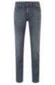 Slim-fit jeans in gray Italian cashmere-touch denim, Grey
