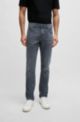 Slim-fit jeans in gray Italian cashmere-touch denim, Grey