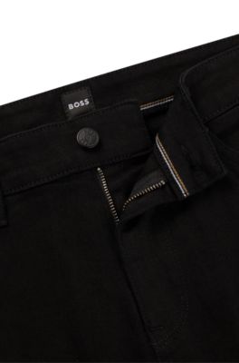 Regular-fit jeans in black-black Italian denim, Black