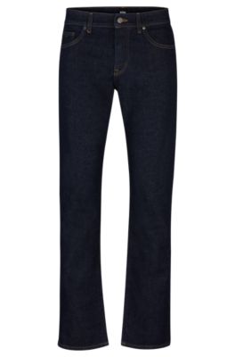 BOSS - MAINE3 Dark Blue Regular Fit Smart Jeans In Melange Stretch Den –  Harveys Menswear