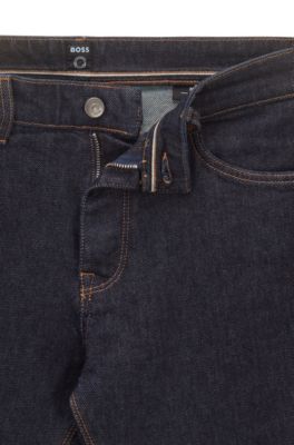 Regular-fit jeans in dark-blue comfort-stretch denim, Dark Blue