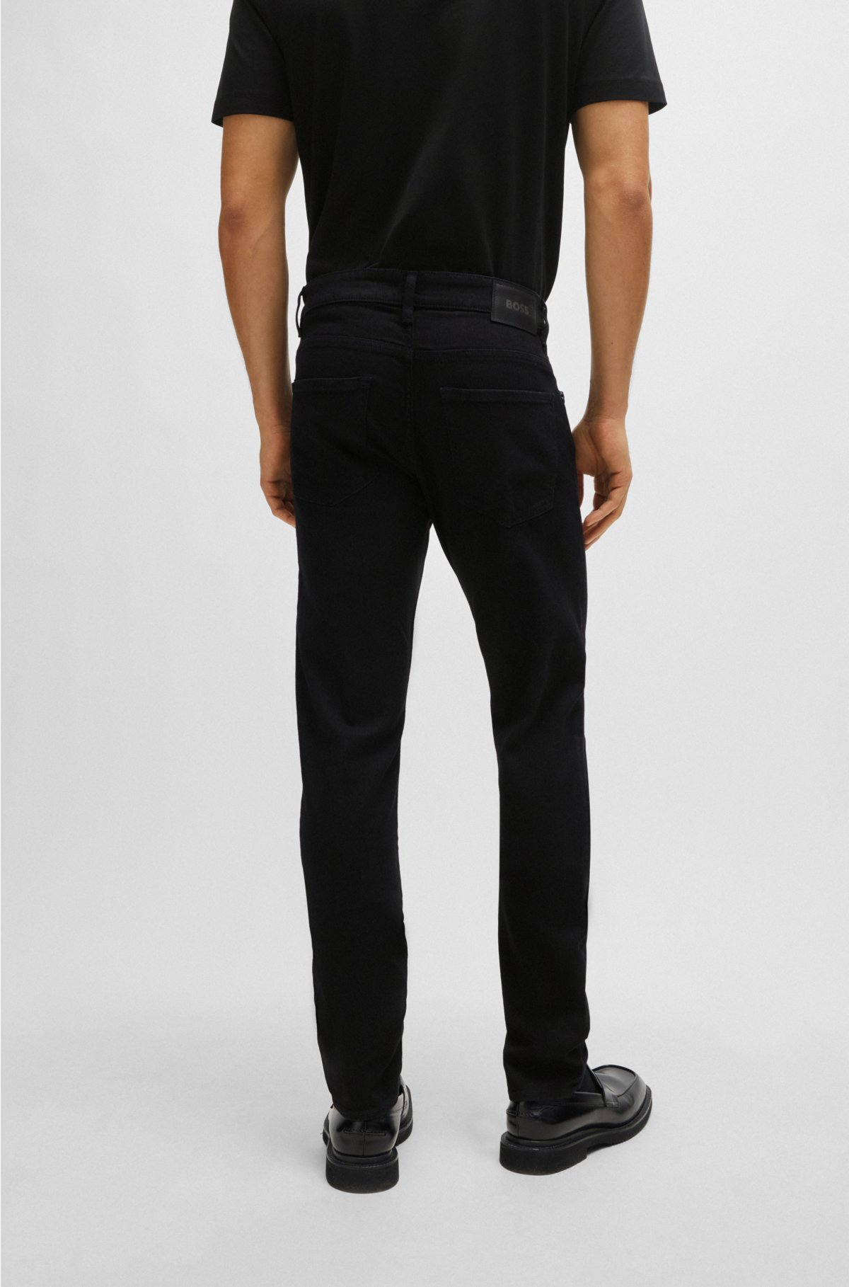 konkurs dart Observere BOSS - Slim-fit jeans in black super-soft Italian denim