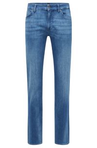 Regular-fit jeans in blue Italian cashmere-touch denim