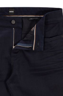 Slim-fit jeans in blue-black comfort-stretch denim, Dark Blue
