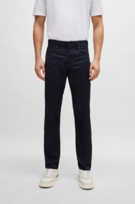Hugo Boss Slim-fit Jeans In Blue-black Comfort-stretch Denim In Dark Blue