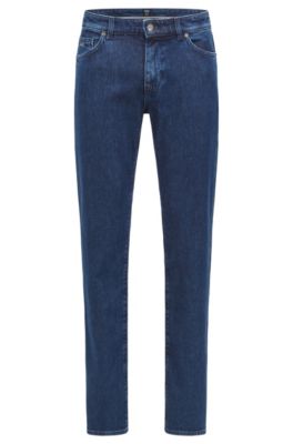 BOSS - Regular-fit jeans in blue comfort-stretch denim