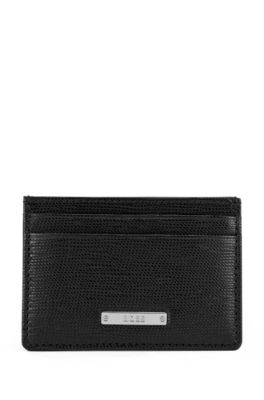 BOSS - Monogram-print wallet in Italian coated fabric and leather