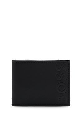 BOSS - Grained-leather wallet with polished logo