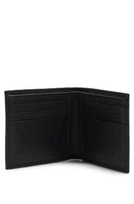 BOSS - Grained-leather wallet with polished logo