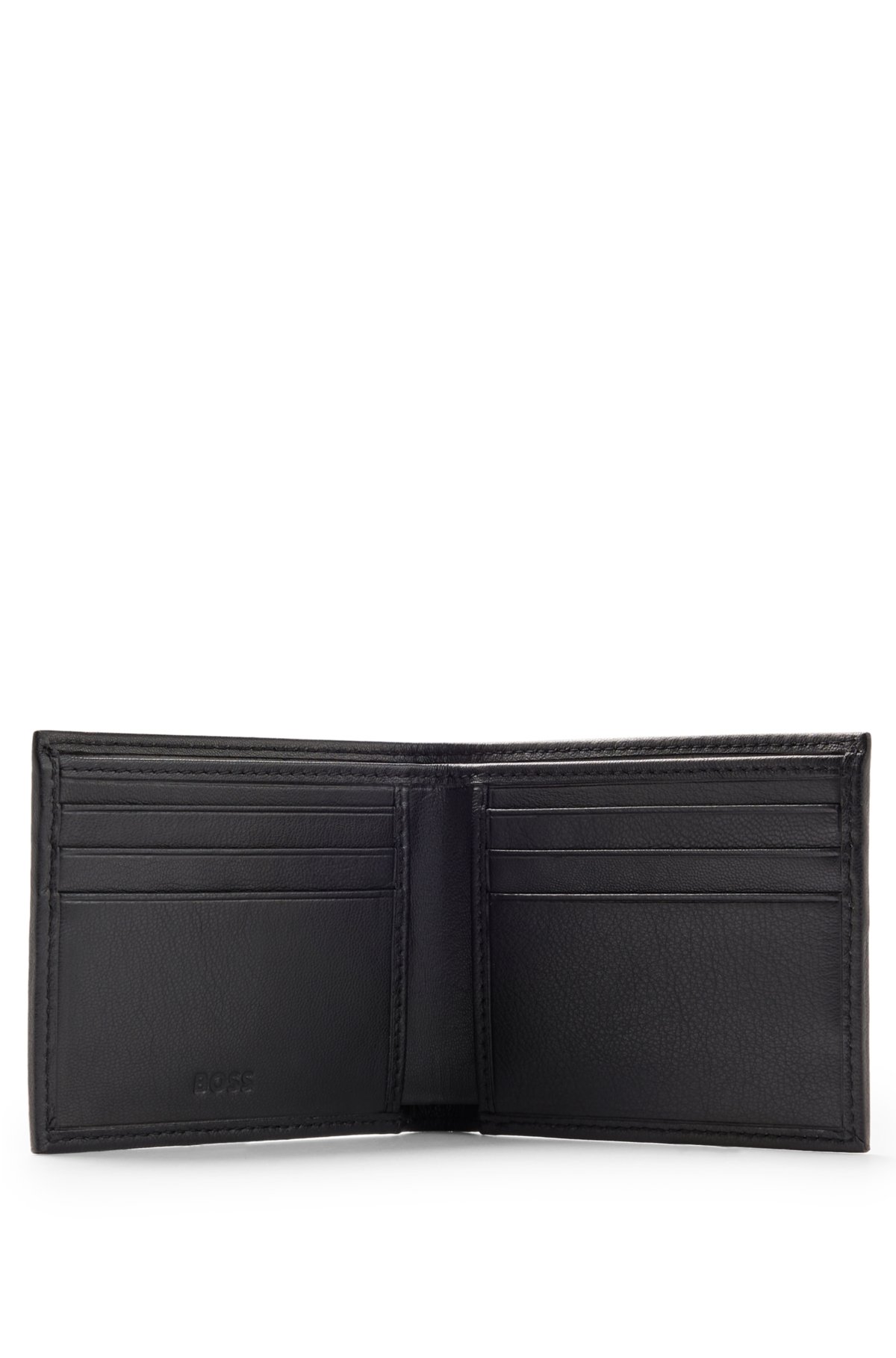 Wallet with embossed Gucci logo in black leather