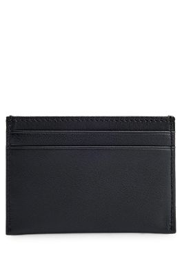 BOSS - Grained-leather card holder with embossed logo